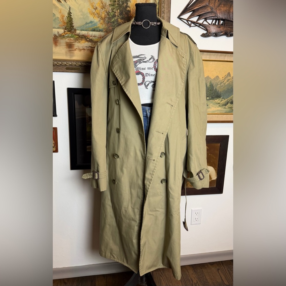 Vintage London Fog Double Breasted Belted Trench Coat Size 48 Regular